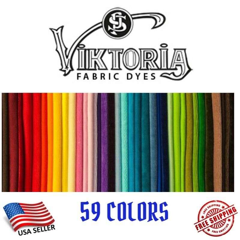 Fabric Dye Viktoria All Purpose 59+ Fashion Colors Diy Tie Dye (0.35 Oz Powder)