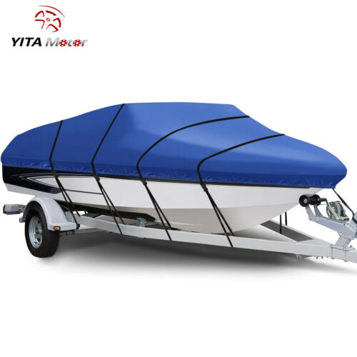Yitamotor 17-19ft Heavy Duty Boat Cover Trailerable Waterproof  Fit V-hull Boat