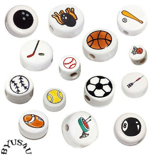 Crystalline Ceramic Disc Beads Choice Of Sports Balls