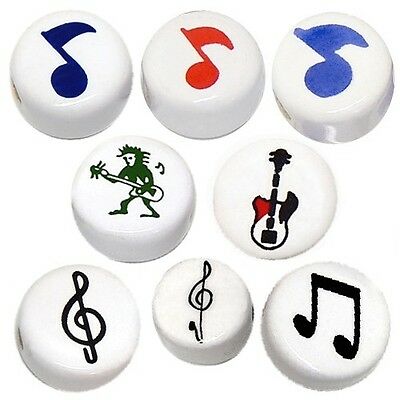 Music Themed Ceramic Beads Musical Notes Electric Guitar Craft Jewelry Making