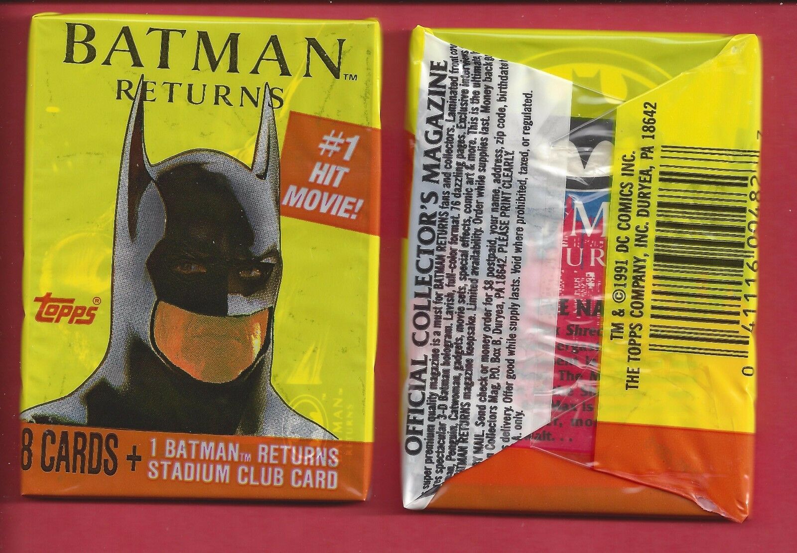 1991 Topps Batman Returns Single Wax Pack